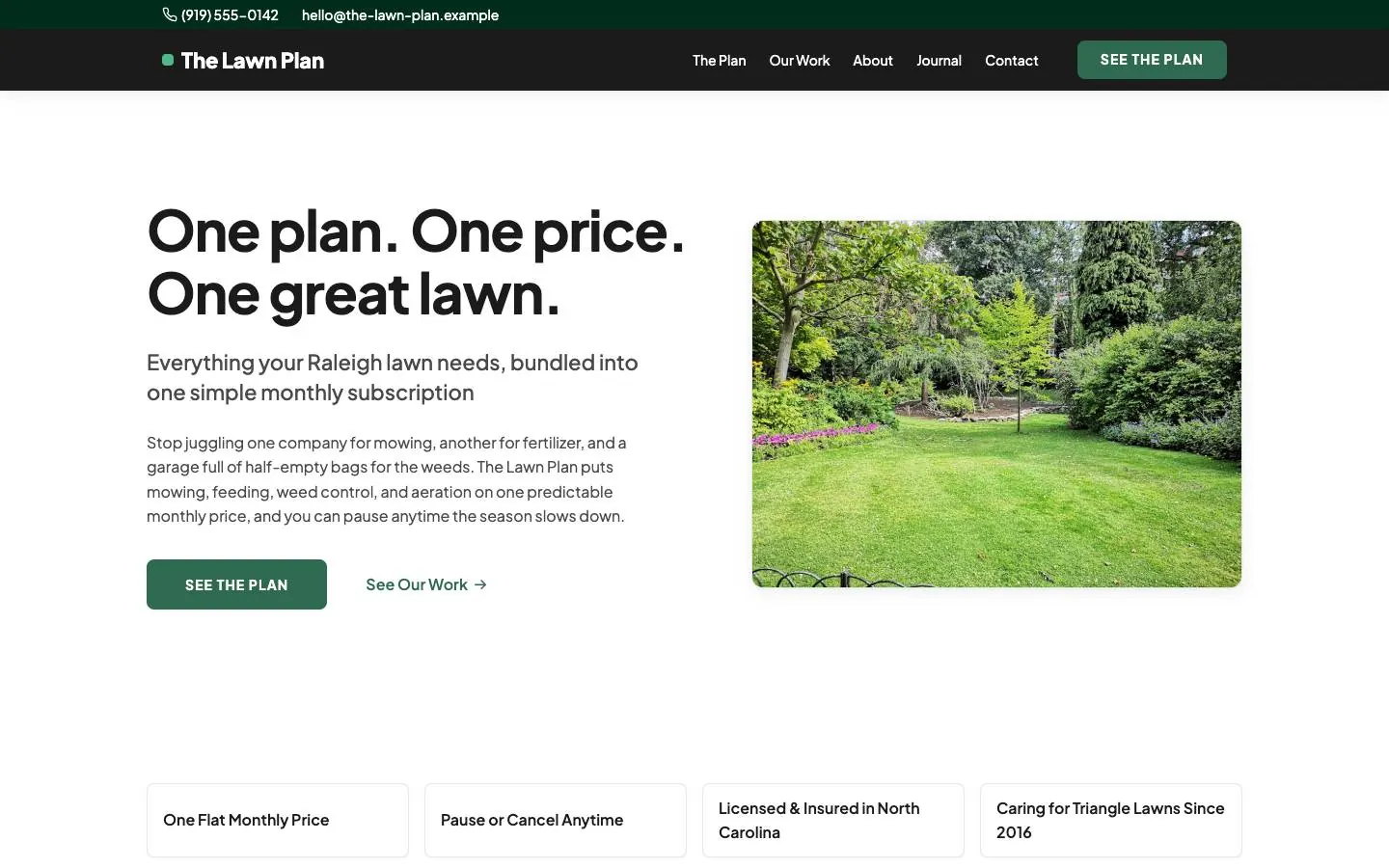 The Lawn Plan design on a laptop, sample site for The Lawn Plan